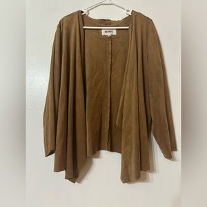BB Dakota Faux Suede Raw Hem Cardigan Jacket Blazer 3XL